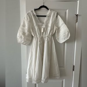 NWT Vintage Anthropologie Eri & Ali White Pheasant Dress Sz: M